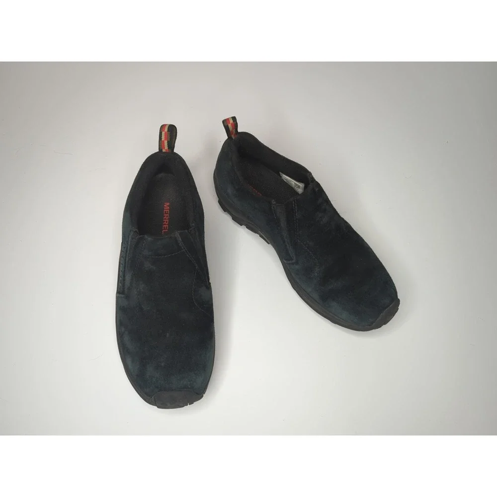 MERRELL Jungle Moc Midnight Black Suede shoes Mens 8 J52929 Slip on Waterproof